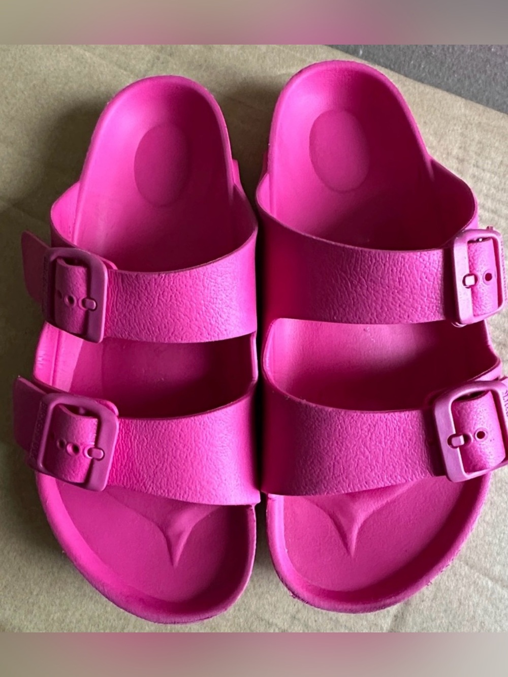 Birkenstock Kids Arizona EVA Sandals Beetroot Hot Pink Double Buckle Slide 34